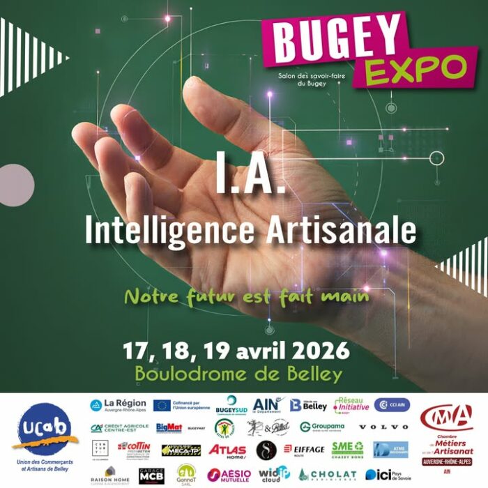 Nous avons le plaisir de vous annoncer notre participation au salon Bugey Expo les 17, 18 et 19 avril 2026.